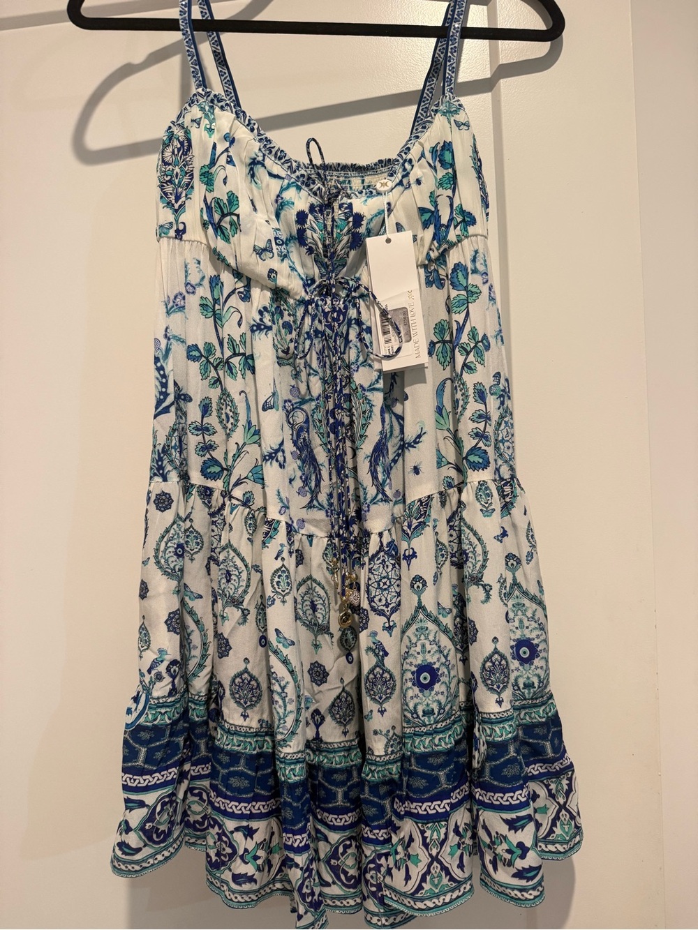 NWT Camilla XS Boho Blue & Teal Printed Sundress